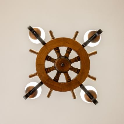 Brilagi - Lampadario a catena TIMONA 4xE14/40W/230V Ø 50 cm faggio