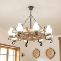 Brilagi - Lampadario a catena TIMONA 8xE14/40W/230V rovere