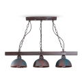 BRILAGI - Lampadario a catena VIRIONI 3xE27/60W/230V marrone/patina