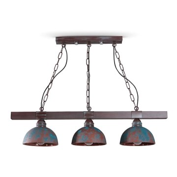 BRILAGI - Lampadario a catena VIRIONI 3xE27/60W/230V marrone/patina