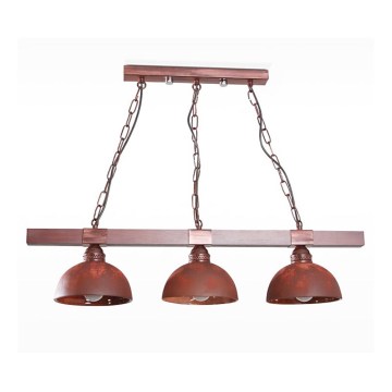 BRILAGI - Lampadario a catena VIRIONI 3xE27/60W/230V rame/patina