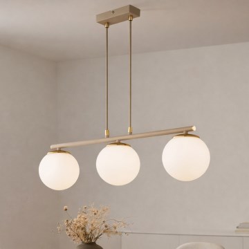 Brilagi - Lampadario a cavo 3xE27/60W/230V beige/oro