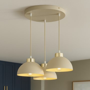Brilagi - Lampadario a cavo 3xE27/60W/230V beige/oro