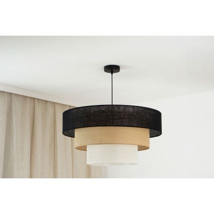 Brilagi - Lampadario a cavo ASPEN LUNETA 1xE27/15W/230V diam. 60 cm nero/beige/crema