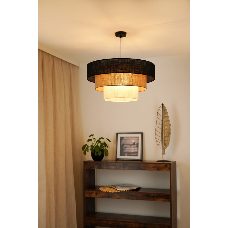 Brilagi - Lampadario a cavo ASPEN LUNETA 1xE27/15W/230V diam. 60 cm nero/beige/crema