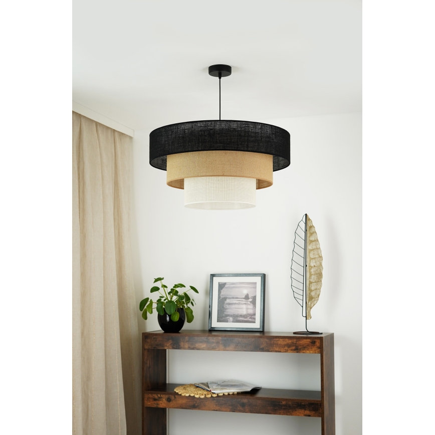 Brilagi - Lampadario a cavo ASPEN LUNETA 1xE27/15W/230V diam. 60 cm nero/beige/crema