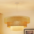 BRILAGI - Lampadario a cavo CEDAR LUNETA 1xE27/15W/230V diam. 60 cm rattan/marrone/crema