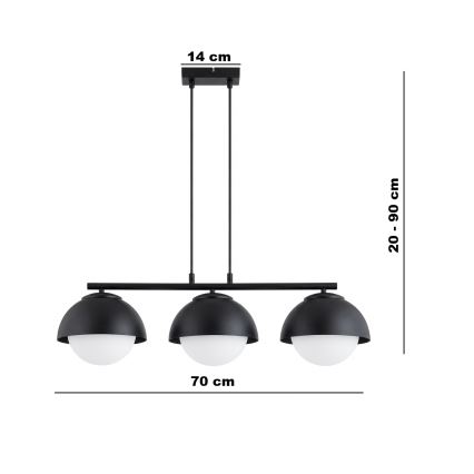 BRILAGI - Lampadario a cavo COSMO 3xE27/60W/230V nero