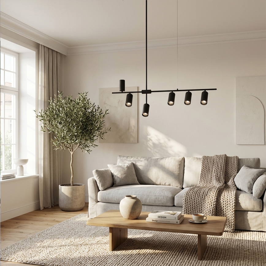 Brilagi - Lampadario a cavo CRANE 6xGU10/30W/230V nero