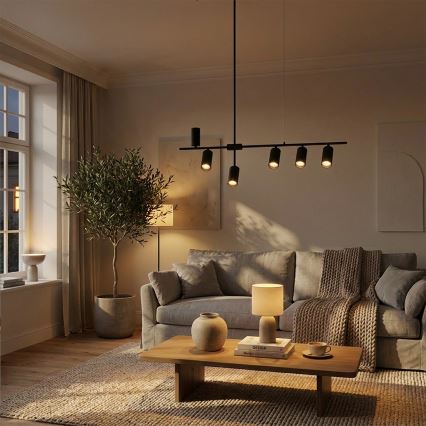 Brilagi - Lampadario a cavo CRANE 6xGU10/30W/230V nero