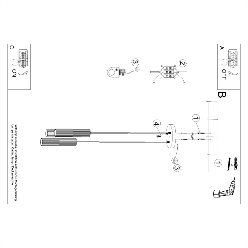 Brilagi - Lampadario a cavo CRESTO 3xGU10/10W/230V bianco