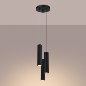 Brilagi - Lampadario a cavo CRESTO 3xGU10/10W/230V nero