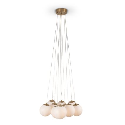 Brilagi - Lampadario a cavo GLOBE 10xE14/15W/230V bianco