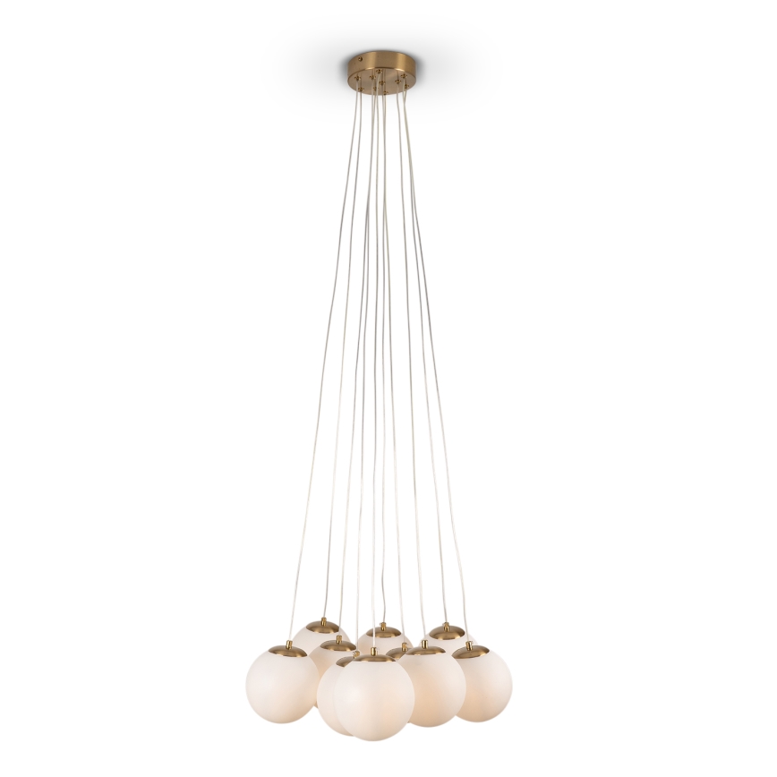 Brilagi - Lampadario a cavo GLOBE 10xE14/15W/230V bianco