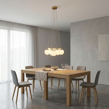 Brilagi - Lampadario a cavo GLOBE 10xE14/15W/230V bianco