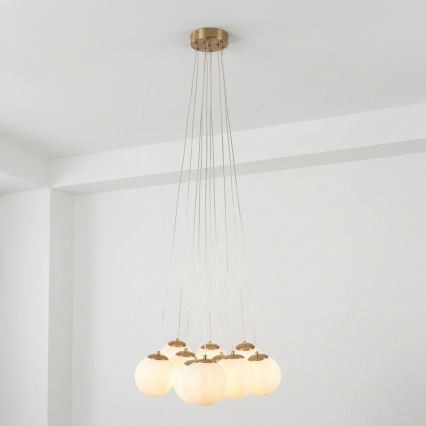 Brilagi - Lampadario a cavo GLOBE 10xE14/15W/230V bianco