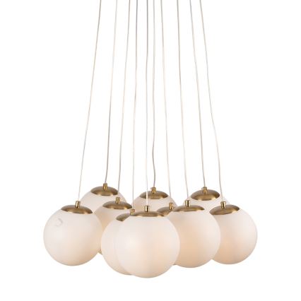 Brilagi - Lampadario a cavo GLOBE 10xE14/15W/230V bianco