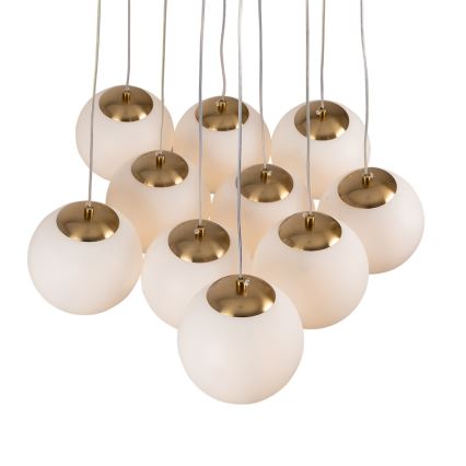 Brilagi - Lampadario a cavo GLOBE 10xE14/15W/230V bianco
