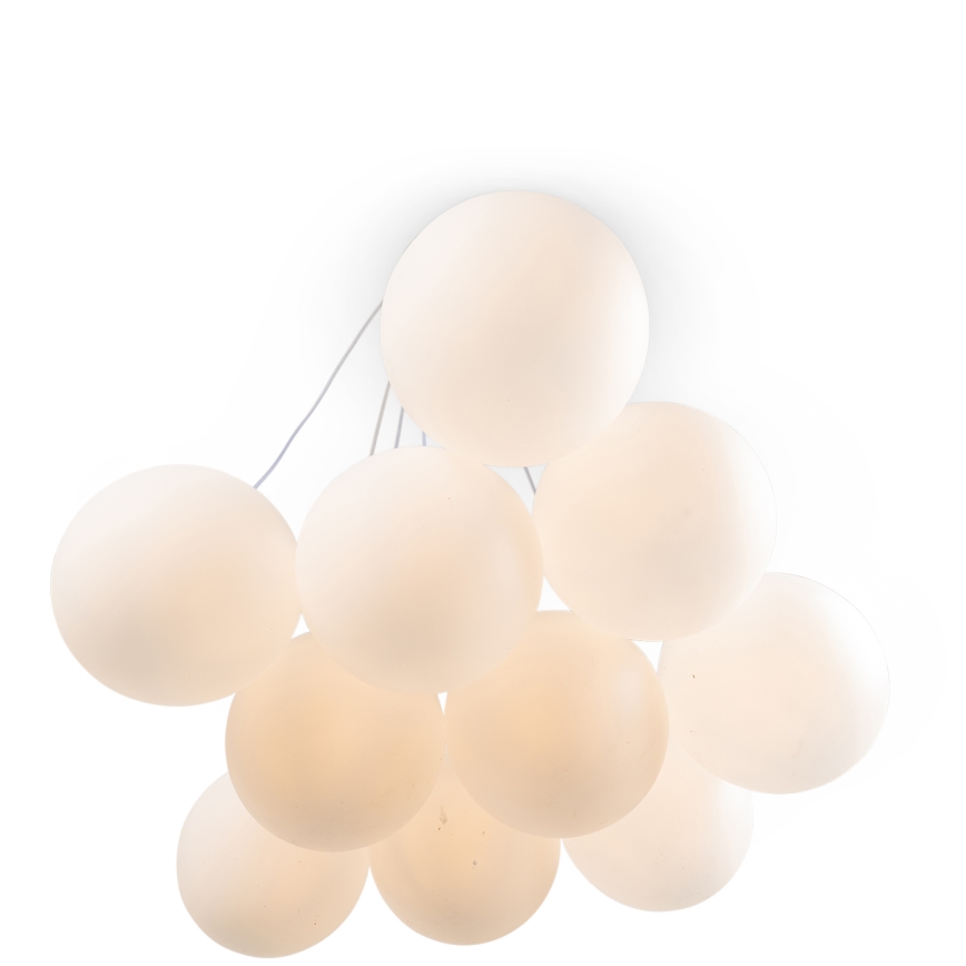 Brilagi - Lampadario a cavo GLOBE 10xE14/15W/230V bianco