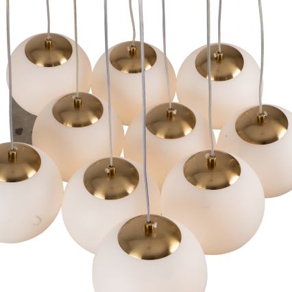 Brilagi - Lampadario a cavo GLOBE 10xE14/15W/230V bianco