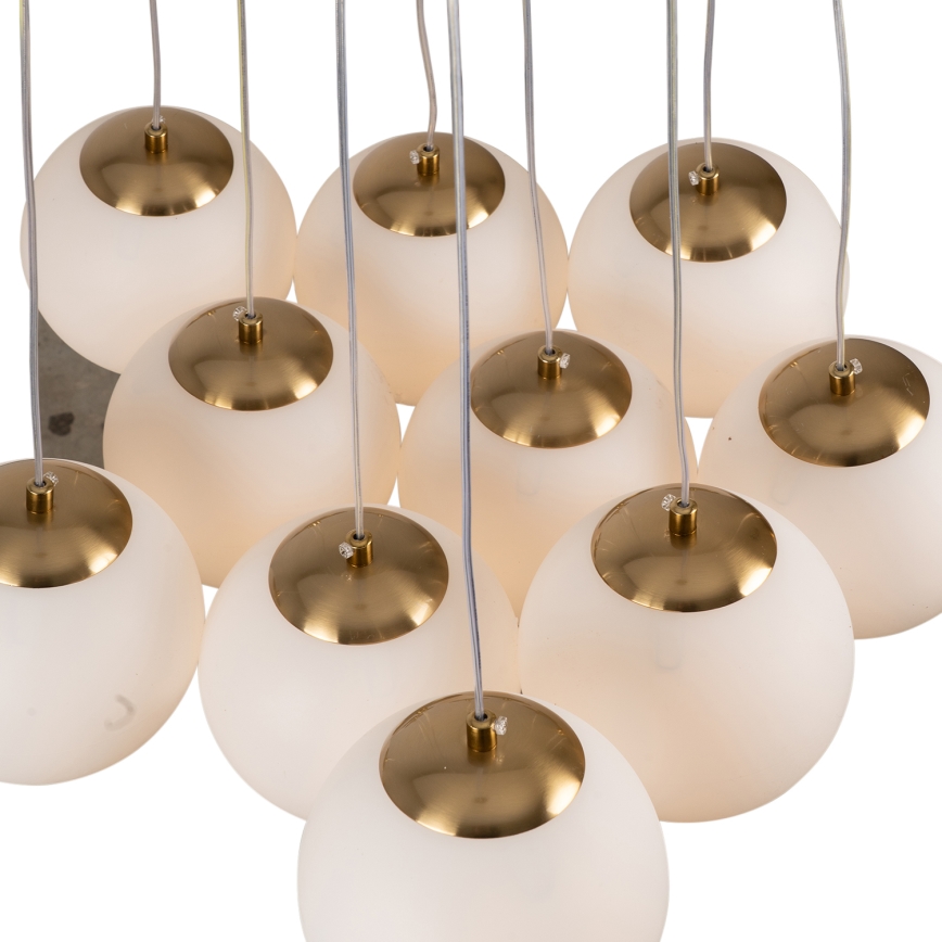 Brilagi - Lampadario a cavo GLOBE 10xE14/15W/230V bianco