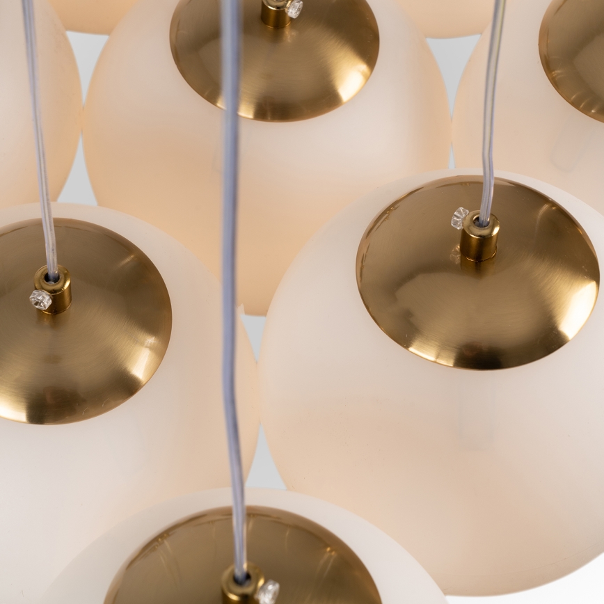 Brilagi - Lampadario a cavo GLOBE 10xE14/15W/230V bianco
