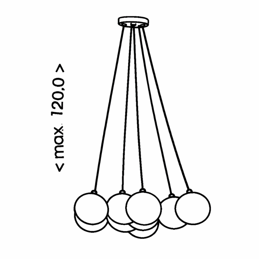 Brilagi - Lampadario a cavo GLOBE 10xE14/15W/230V bianco