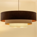 Brilagi - Lampadario a cavo LUNETA 3xE27/60W/230V Ø 80 cm marrone/beige/crema