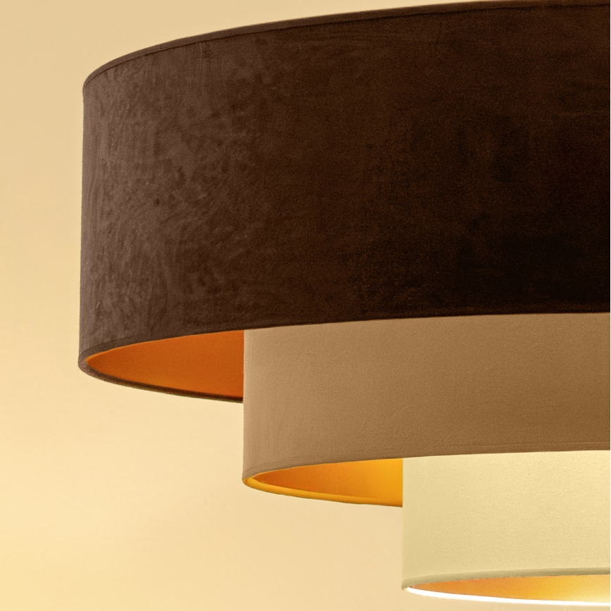 Brilagi - Lampadario a cavo LUNETA 3xE27/60W/230V Ø 80 cm marrone/beige/crema