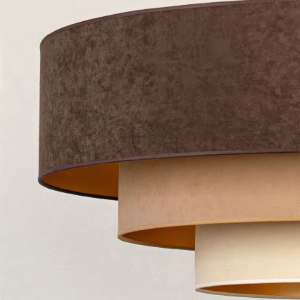 Brilagi - Lampadario a cavo LUNETA 3xE27/60W/230V Ø 80 cm marrone/beige/crema