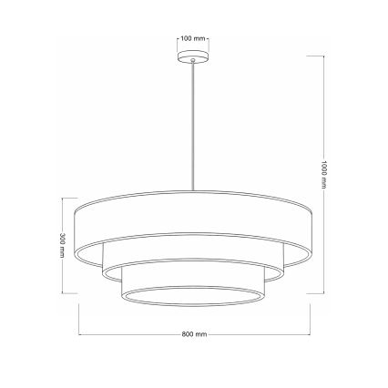 Brilagi - Lampadario a cavo LUNETA 3xE27/60W/230V Ø 80 cm marrone/beige/crema