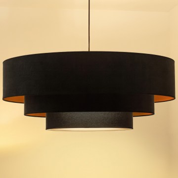 Brilagi - Lampadario a cavo LUNETA 3xE27/60W/230V Ø 80 cm nero/oro