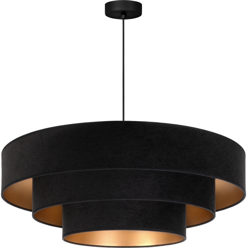 Brilagi - Lampadario a cavo LUNETA 3xE27/60W/230V Ø 80 cm nero/oro