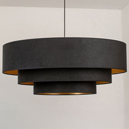 Brilagi - Lampadario a cavo LUNETA 3xE27/60W/230V Ø 80 cm nero/oro
