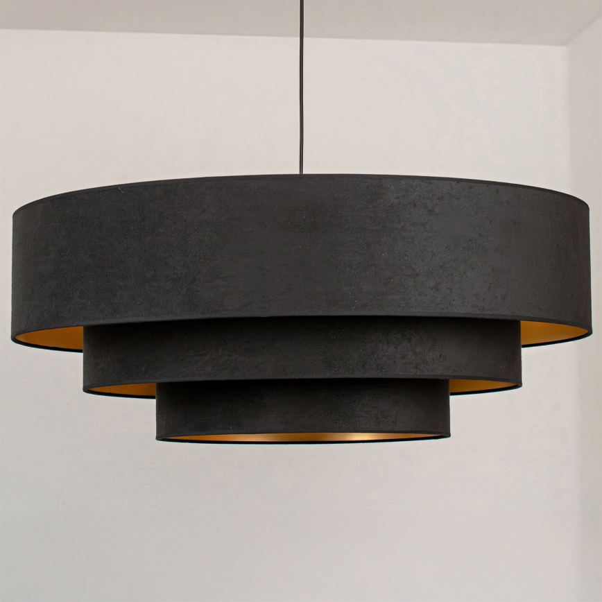 Brilagi - Lampadario a cavo LUNETA 3xE27/60W/230V Ø 80 cm nero/oro