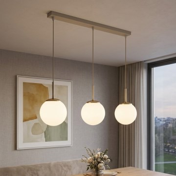 Brilagi - Lampadario a cavo MILO 3xE27/60W/230V beige/oro
