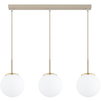 Brilagi - Lampadario a cavo MILO 3xE27/60W/230V beige/oro