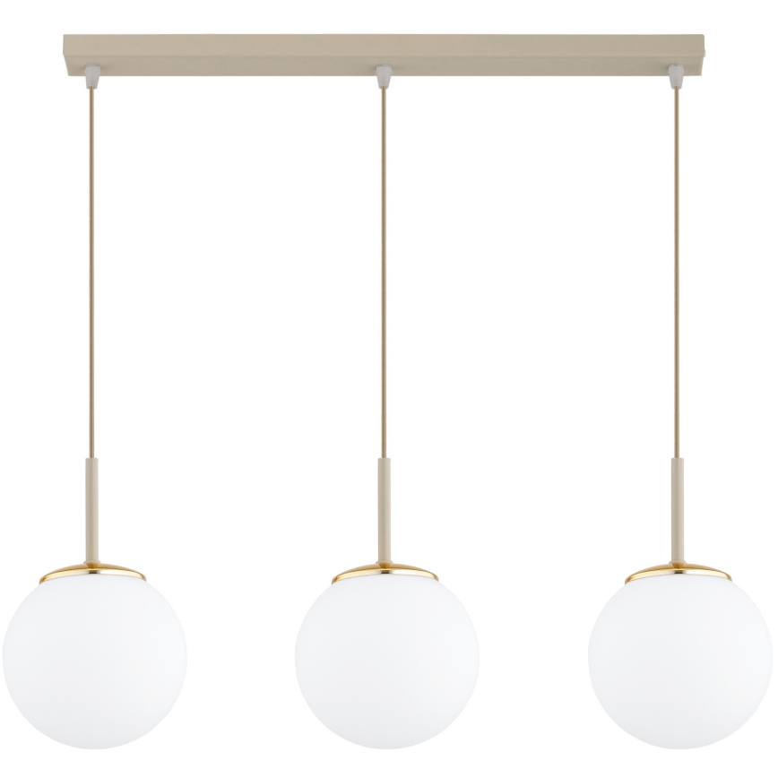 Brilagi - Lampadario a cavo MILO 3xE27/60W/230V beige/oro