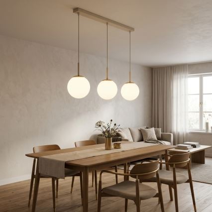 Brilagi - Lampadario a cavo MILO 3xE27/60W/230V beige/oro