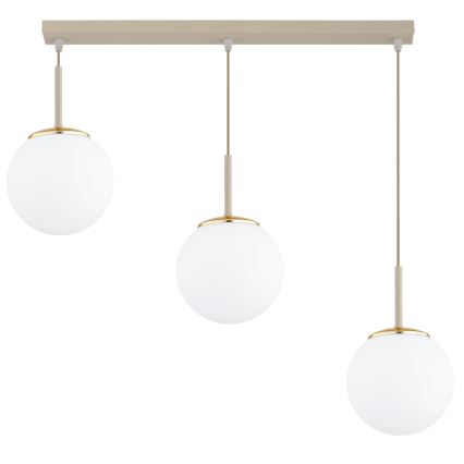 Brilagi - Lampadario a cavo MILO 3xE27/60W/230V beige/oro