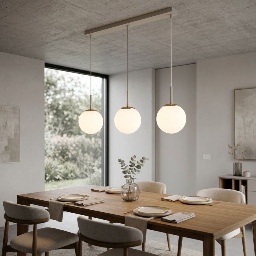 Brilagi - Lampadario a cavo MILO 3xE27/60W/230V beige/oro