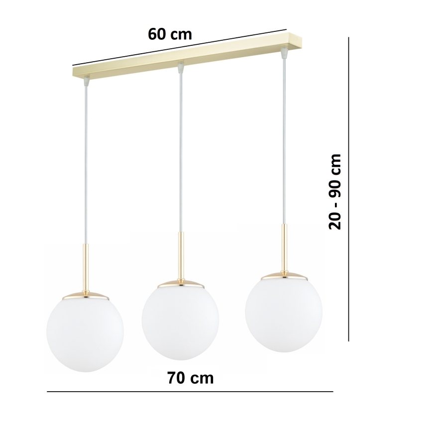 Brilagi - Lampadario a cavo MILO 3xE27/60W/230V oro