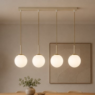 Brilagi - Lampadario a cavo MILO 4xE27/60W/230V beige/oro