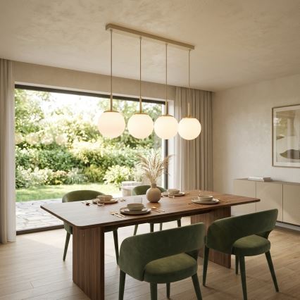 Brilagi - Lampadario a cavo MILO 4xE27/60W/230V beige/oro