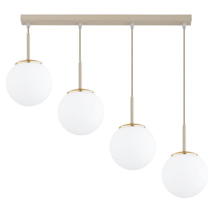 Brilagi - Lampadario a cavo MILO 4xE27/60W/230V beige/oro