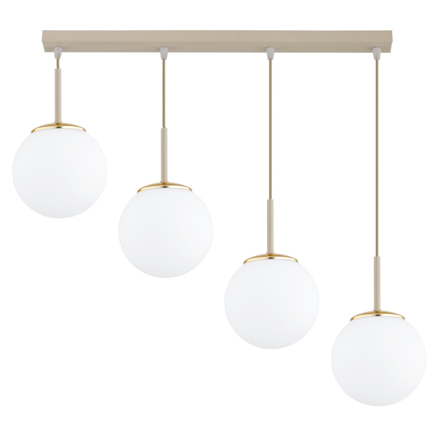 Brilagi - Lampadario a cavo MILO 4xE27/60W/230V beige/oro