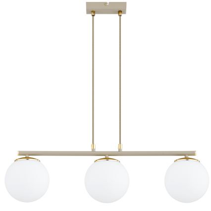Brilagi - Lampadario a cavo MILO ECRU 3xE27/60W/230V beige/oro