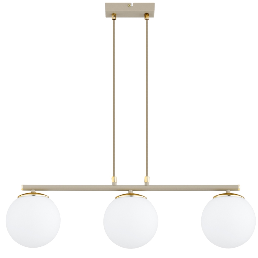 Brilagi - Lampadario a cavo MILO ECRU 3xE27/60W/230V beige/oro