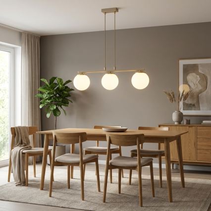 Brilagi - Lampadario a cavo MILO ECRU 3xE27/60W/230V beige/oro