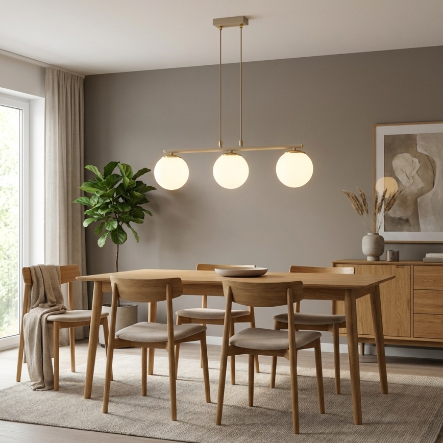 Brilagi - Lampadario a cavo MILO ECRU 3xE27/60W/230V beige/oro